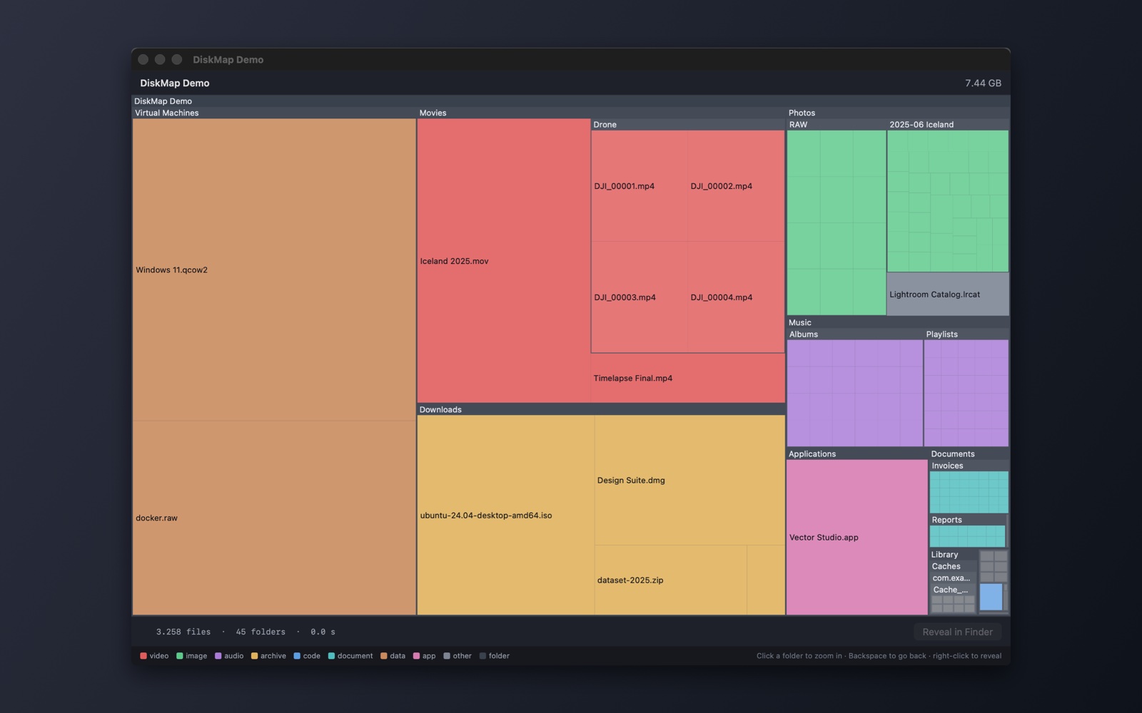 Screenshot of Wonderful DiskMap