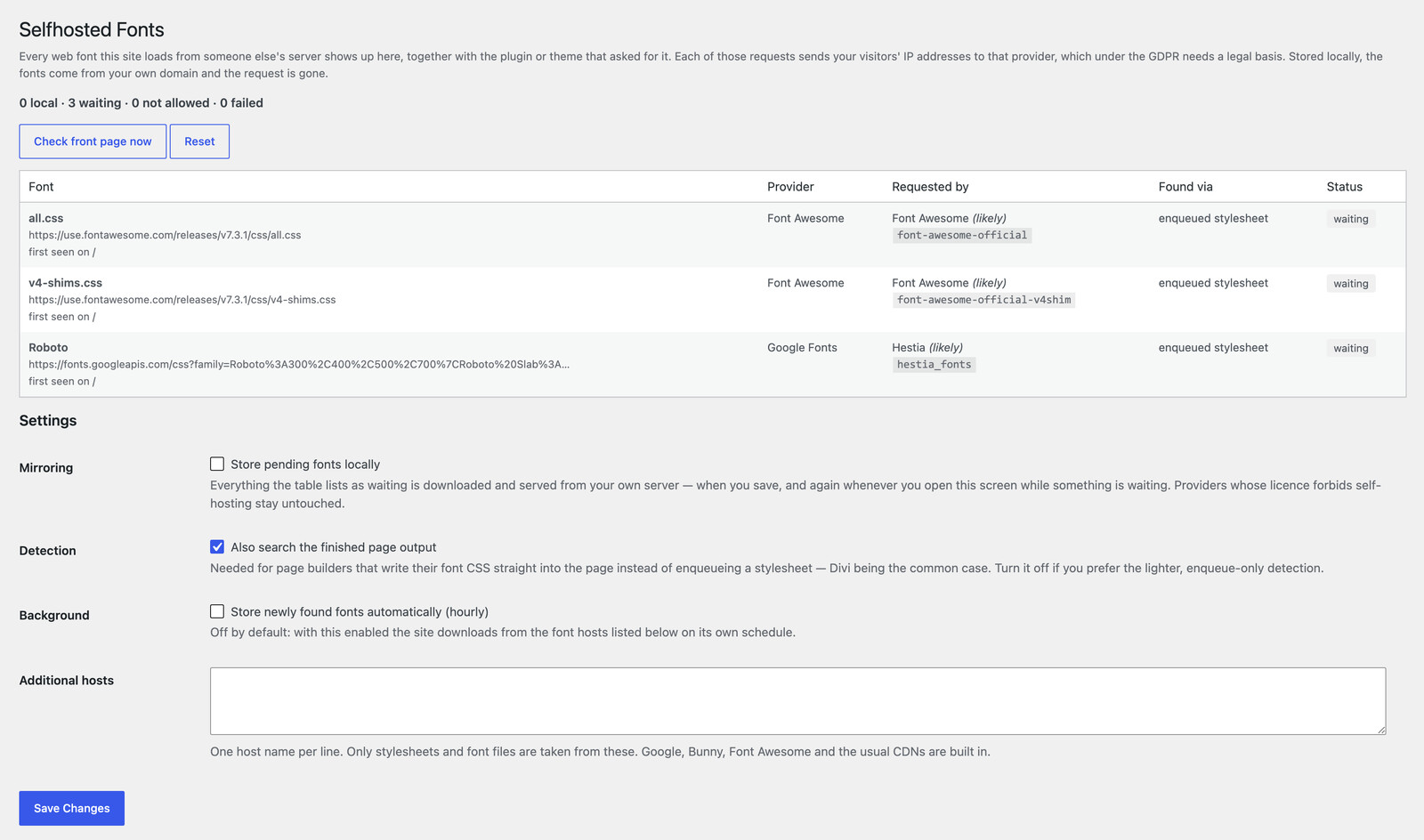 Screenshot of Wonderful Selfhosted Fonts